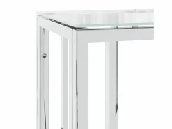 Clearance Mesa consola acero inoxidable y vidrio 70x30x70 cm Consola