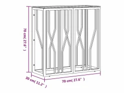 Clearance Mesa consola acero inoxidable y vidrio 70x30x70 cm Consola