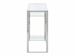 Sale Clicnbuy Mesa consola acero inoxidable y vidrio templado Plateado