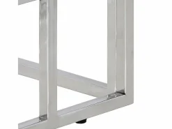 Hot vidaxl Mesa consola acero inoxidable y vidrio templado Plateado