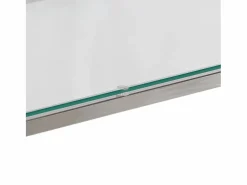 Hot vidaxl Mesa consola acero inoxidable y vidrio templado Plateado