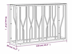 Hot Mesa consola acero inoxidable y vidrio 110x30x70 cm Consola