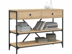 Best Mesa consola cajones estantes madera de ingeniería roble Sonoma ES566439 Marru00f3n
