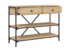 Best Mesa consola cajones estantes madera de ingeniería roble Sonoma ES566439 Marru00f3n