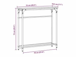 Best Clicnbuy Mesa Consola con estante Roble 75 x 19.5 x 75 cm Negro