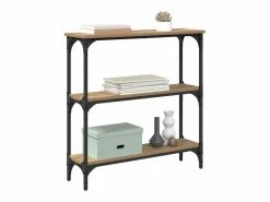 Outlet Mesa Consola con estante Roble artisan 75 x 22.5 x 75 cm Consola