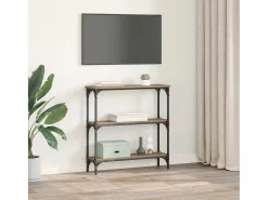 Outlet Mesa Consola con estante Roble artisan 75 x 22.5 x 75 cm Consola
