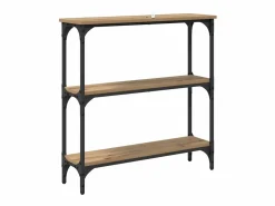 Outlet Mesa Consola con estante Roble artisan 75 x 22.5 x 75 cm Consola