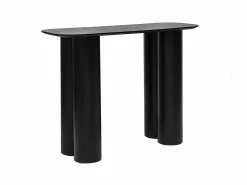 Miliboo Mesa consola de diseño de madera negra 100 cm FOLEEN
