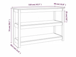 Best Mesa consola de madera maciza de pino 110x40x74 cm Consola