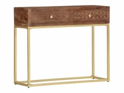 vidaxl Mesa consola de madera maciza de mango 90x30x75 cm