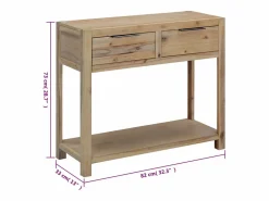vidaxl Mesa consola de madera maciza de acacia 82x33x73 cm
