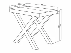 Skraut Home Mesa Consola extensible, 140x90x73cm, Para 6 comensales, Patas madera maciza,