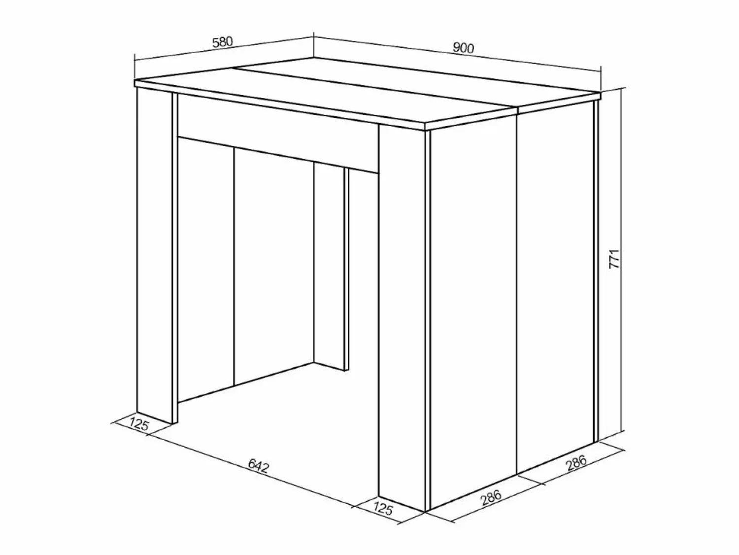 Sale Mesa Consola extensible, 160x90x77cm, Para 8 comensales, Comedor y cocina, Mesa Extensible