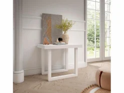 Skraut Home Mesa Consola extensible, 160x90x73cm, Para 8 comensales, Patas madera maciza,
