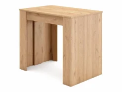 Best Skraut Home Mesa Consola extensible, 302x90x77cm, Para 14 comensales, Comedor y cocina, Roble Color natural claro