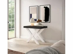 New Mesa Consola extensible, 180x90x73cm, Para 8 comensales, Patas madera maciza, Mesa Extensible