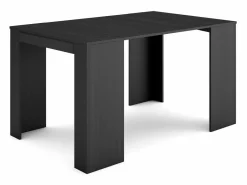 Sale Skraut Home Mesa Consola extensible, 140x90x77cm, Para 6 comensales, Comedor y cocina, Negro