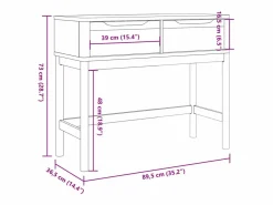Clicnbuy Mesa consola FLORO madera maciza de pino 89,5x36,5x73 cm
