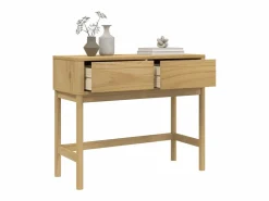 Clearance Mesa consola FLORO madera maciza de pino marrón 89,5x36,5x73 cm Consola