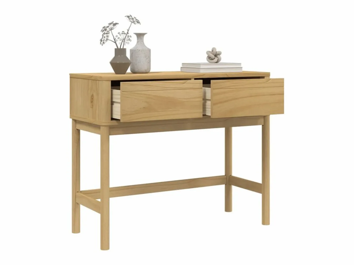 Clearance Mesa consola FLORO madera maciza de pino marrón 89,5x36,5x73 cm Consola