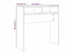 Clicnbuy Mesa consola madera contrachapada roble ahumado 78x30x80 cm