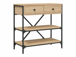 Best vidaxl Mesa consola madera de ingeniería roble Sonoma 75x34,5x75 cm Marru00f3n