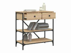 Best vidaxl Mesa consola madera de ingeniería roble Sonoma 75x34,5x75 cm Marru00f3n