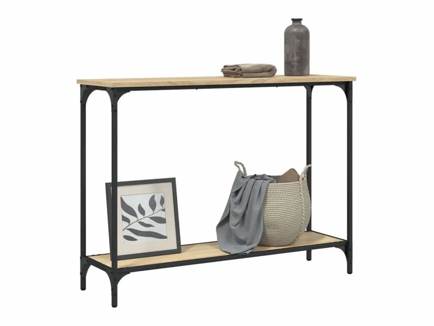 Clicnbuy Mesa consola madera de ingeniería roble Sonoma 101x30,5x75 cm