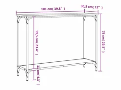 Clicnbuy Mesa consola madera de ingeniería roble Sonoma 101x30,5x75 cm