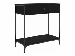 Online vidaxl Mesa consola madera de ingeniería 75x34,5x75 cm Negro