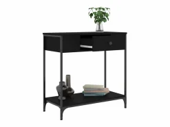 Online vidaxl Mesa consola madera de ingeniería 75x34,5x75 cm Negro