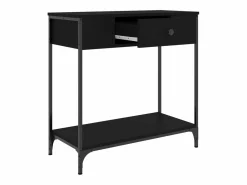 Online vidaxl Mesa consola madera de ingeniería 75x34,5x75 cm Negro