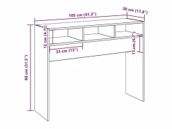 Clicnbuy Mesa consola madera de ingeniería roble artesanal 105x30x80 cm