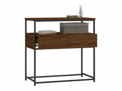 vidaxl Mesa consola madera de ingeniería marrón roble 75x40x75 cm