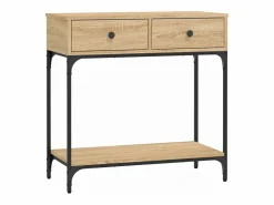 New Clicnbuy Mesa consola madera de ingeniería roble Sonoma 75x34,5x75 cm Marru00f3n