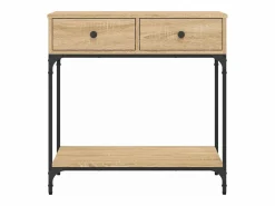 New Clicnbuy Mesa consola madera de ingeniería roble Sonoma 75x34,5x75 cm Marru00f3n