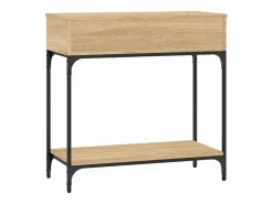 New Clicnbuy Mesa consola madera de ingeniería roble Sonoma 75x34,5x75 cm Marru00f3n