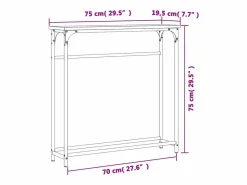 Online Clicnbuy Mesa consola madera de ingeniería roble Sonoma 75x19,5x75 cm Marru00f3n