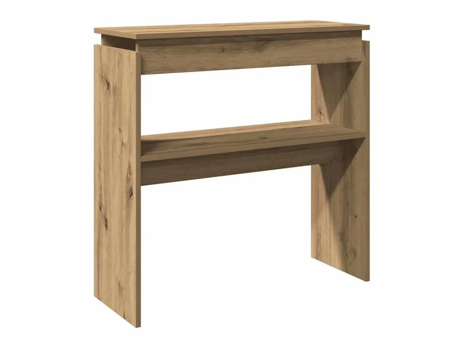 New Clicnbuy Mesa consola madera de ingeniería roble artesanal 80x30x80 cm Marru00f3n