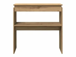 New Clicnbuy Mesa consola madera de ingeniería roble artesanal 80x30x80 cm Marru00f3n