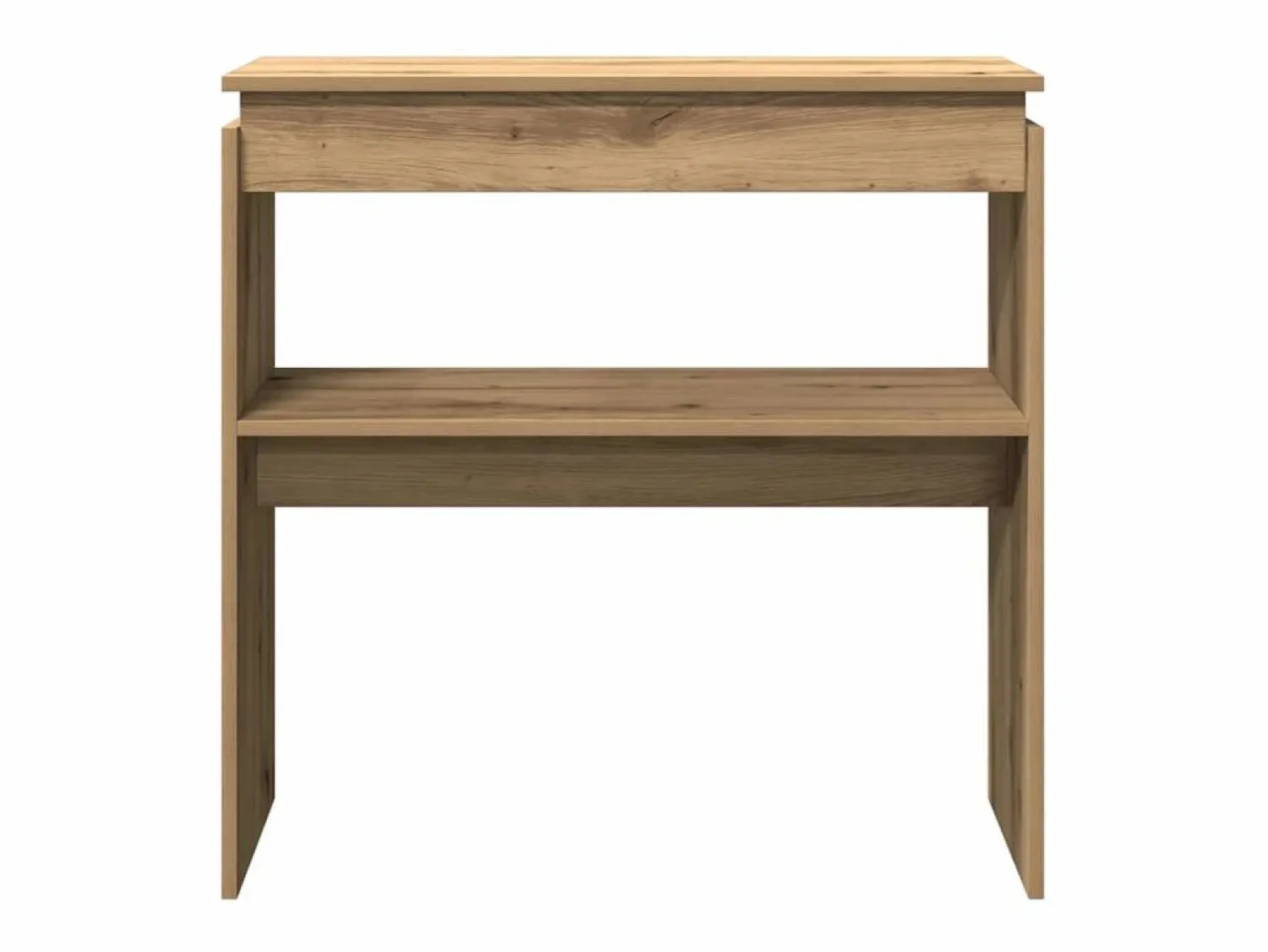 New Clicnbuy Mesa consola madera de ingeniería roble artesanal 80x30x80 cm Marru00f3n