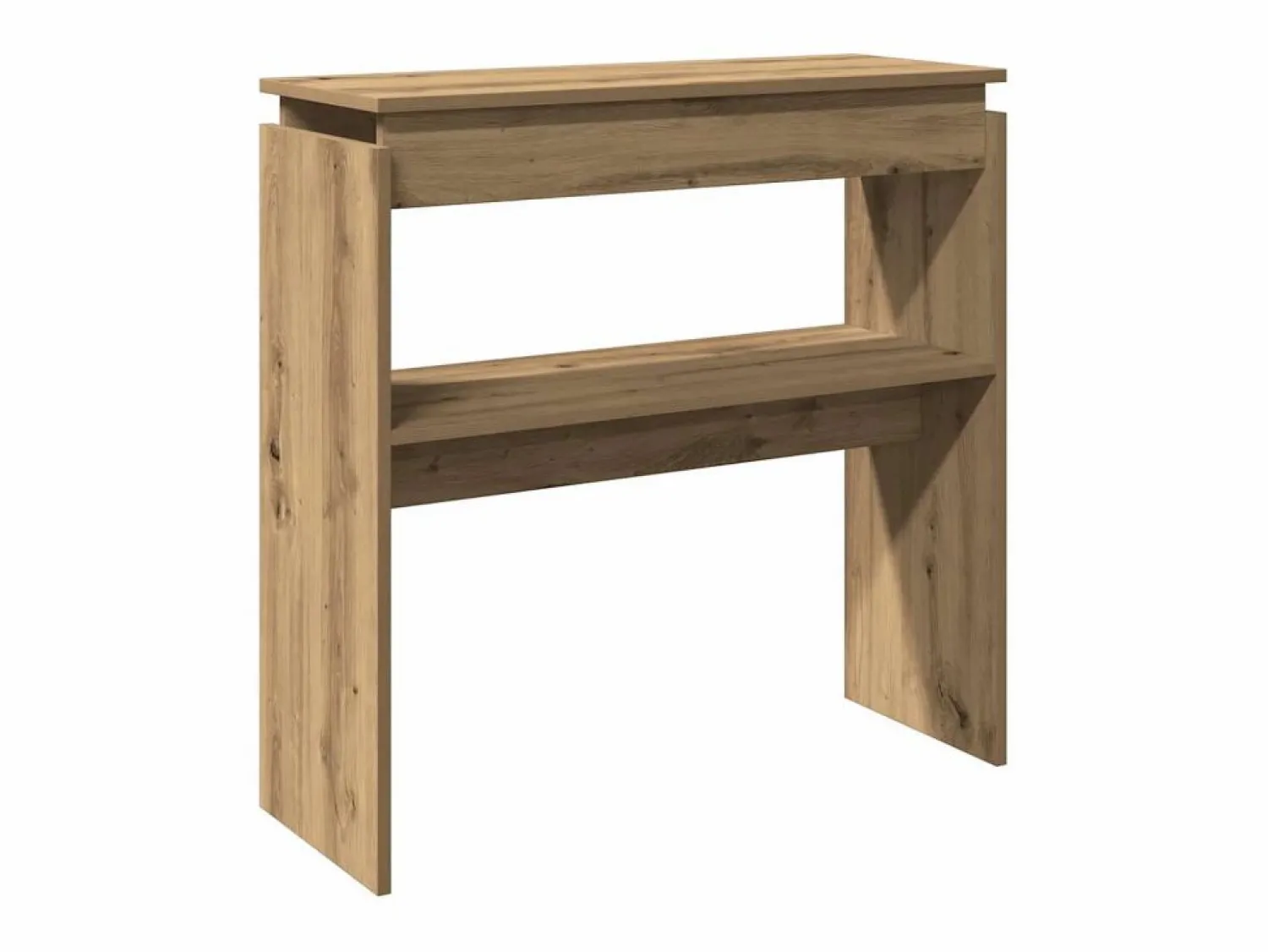 New Clicnbuy Mesa consola madera de ingeniería roble artesanal 80x30x80 cm Marru00f3n