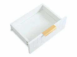 Online Mesa consola moderna con 2 cajones y patas ajustables, blanco y dorado Consola