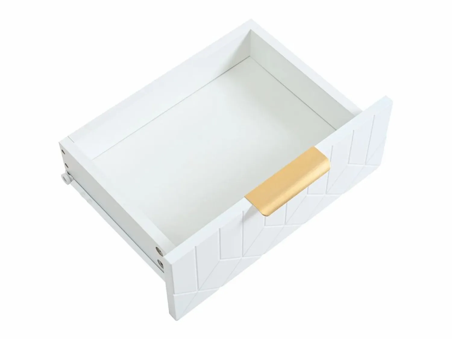 Online Mesa consola moderna con 2 cajones y patas ajustables, blanco y dorado Consola