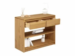 Best Clicnbuy Mesa consola SAUDA madera maciza de pino roble 89,5x36,5x73 cm Marru00f3n
