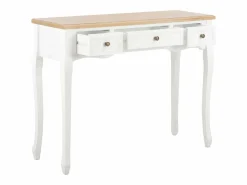 Clicnbuy Mesa consola tocador con 3 cajones s Blanco