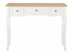 Clicnbuy Mesa consola tocador con 3 cajones s Blanco