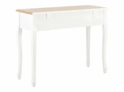 Clicnbuy Mesa consola tocador con 3 cajones s Blanco