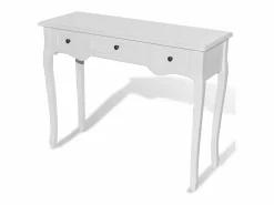 Best vidaxl Mesa consola tocador con tres cajones s Blanco